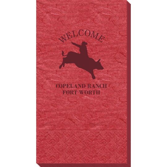 Bull Rider Silhouette Bali Guest Towels